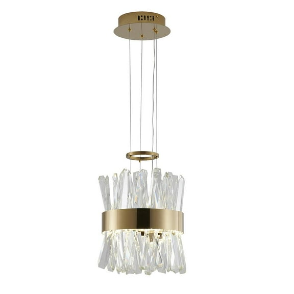 Bethel International LED Pendant Gold Stainless Steel & Crystal