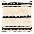 thumbnail image 2 of SAFAVIEH Vanka Stripes with Fringes Accent Pillow, 20" x 20", Beige, 2 of 3