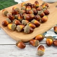 thumbnail image 4 of Artificial Acorns, Faux Acorns, 100PCS Fall Vase Filler Decorations for Thanksgiving Christmas Wedding Home, Brown Plastic Simulated Nuts, Rustic Woodland Craft Supplies, 4 of 8