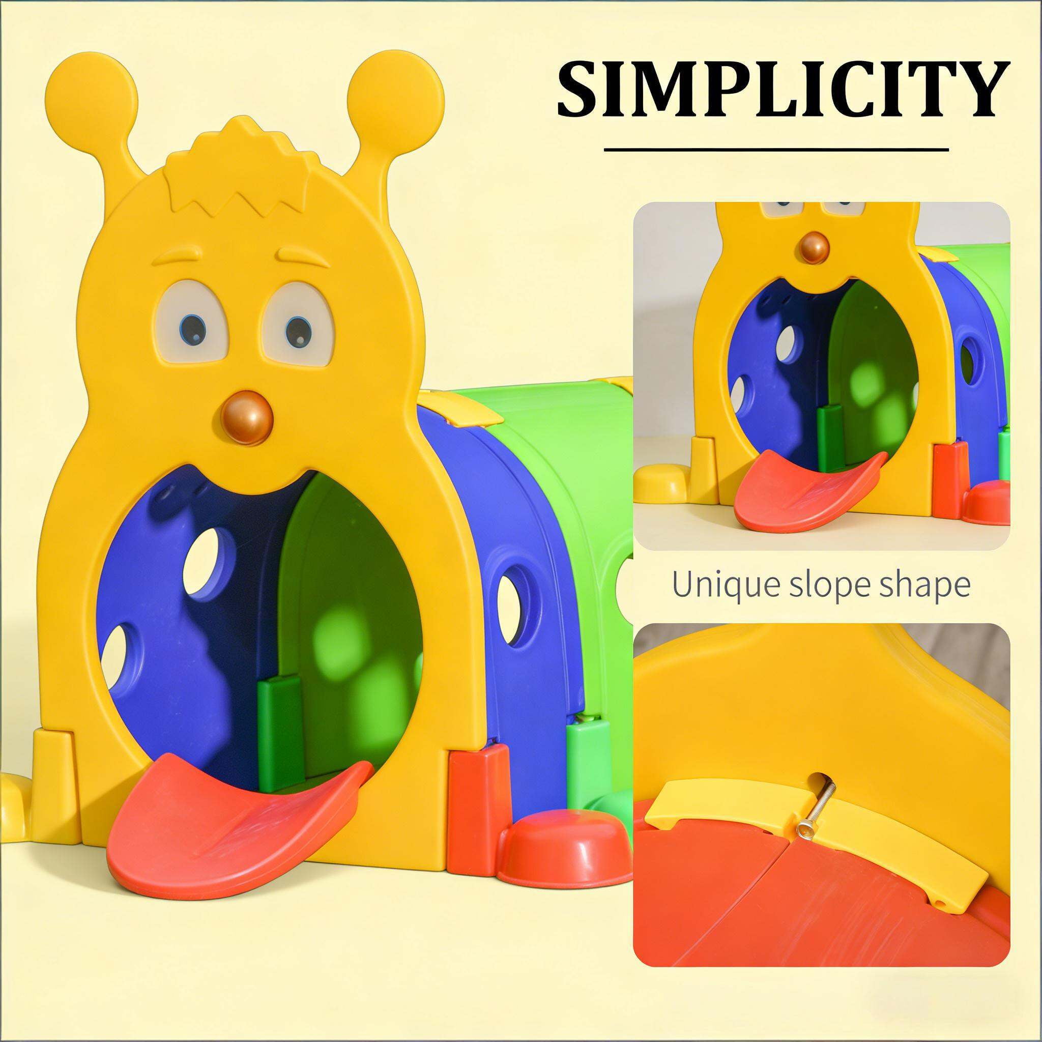 Baby Play Mat, Kids' Play Structure,Toddler Tunnel,Caterpillar Tunnel, Multicolor Soft Play Mat,Hdpe,Polypropylene Kids Foam Mats, Toys Soft Play