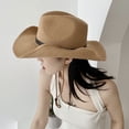 thumbnail image 4 of Women's Wide Brim Straw Panama Hat with Belt Buckle, 4 of 8
