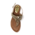 thumbnail image 2 of Victoria K Women's Gold Buckle Metallic Sandals, 2 of 4