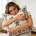 thumbnail image 4 of VMWMSSR Knitted American Flag Throw Pillow Cover 250Th Anniversary Red White Blue American Flag Floral Decorative Pillow Case For Sofa Bedroom Living Room 4Th Of July Home Decor(White1-17.72Inch), 4 of 4