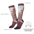thumbnail image 4 of Naloa Vintage Pink Drive View Knee Socks, High Socks Long Stretchy Sock Women Knee High Stocking, Long Socks for Women, 4 of 6