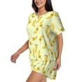 thumbnail image 2 of Picia Bananas Pajamas Sets for Women Soft Short-Sleeved Pjs with Lounge Shorts Two Piece Sleepwear-3X-Large, 2 of 9