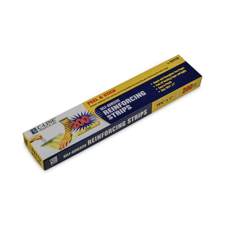 Self-Adhesive Reinforcing Strips, 1 x 10.75, Clear, 200/Box Self-Adhesive Reinforcing Strips, 1 x 10.75, Clear, 200/Box