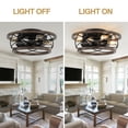 thumbnail image 6 of Chords Attic 18"  4-Light Farmhouse Caged Flush Mount Ceiling Fan with Lights and Remote, Rustic Low Profile Ceiling Fan for Bedroom, Living Room, Kitchen, 6 of 10