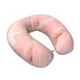 thumbnail image 2 of U-Shaped Pillow 11.8×9.8in With Pillow Core Comfortable Soft Invisible Zipper For Daily Travel Driving Office Pink Marble_4, 2 of 8