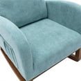 thumbnail image 7 of Comfortable Fabric Rocking Chair for Elderly and Adults, Modern Accent Rocking Chair with Fabric Pad, Lounge Chair Relax Chair High Back Armchair for Nursery, Living Room, Bedroom, Blue, 7 of 7