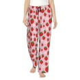 thumbnail image 2 of Goofa Hand Drawn Strawberry Printed Soft Pajama Pants for Women, Wide Leg Comfy Casual Lounge Yoga Pants-Large, 2 of 9