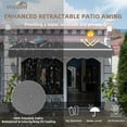 thumbnail image 2 of 7.8' x 6.8' Manual Retractable Awning, Patio Awnings Sunshade Shelter Cover with Crank Handle and Water-Resistant Polyester, Outdoor Canopy Sunsetter Awnings for Door, Window, Deck, Gray, 2 of 7