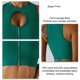 thumbnail image 4 of Camiseta sin mangas corta, sujetador deportivo con diseño recortado, sujetador deportivo de alto impacto, cremallera frontal para entrenamiento, Fitness, correr, gimnasio, 4 of 5