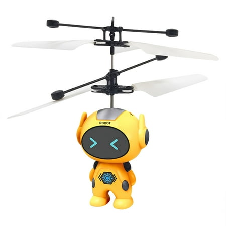 

MPWEGNP Flying Robot Toy Robot Aircraft Helicopter Infrared Induction RC Flying Toy Remote Control Helicopter Mini Indoor And Outdoor Games Toys For Light up Balls That Stick to The Ceiling Do Droid