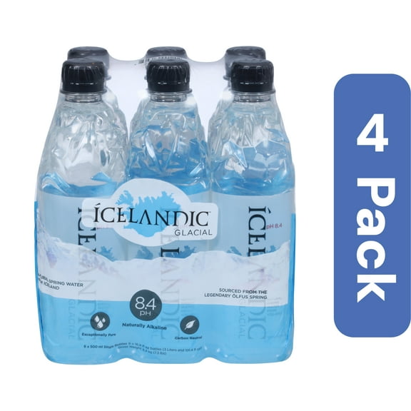Icelandic Glacial Natural Spring Water 6-pack 101.4 fl oz (Pack of 4)