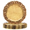 thumbnail image 1 of MAONAME 14 Antique Gold Charger Plates with Embossed Rims Set of 6 Plastic Plate Chargers for Dinner Plates Table Setting, 1 of 1