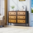 thumbnail image 5 of Dextrus Chest of Drawers, Heavy Duty Rattan Woven 6-Drawer Dresser, Storage Organizer Unit for Bedroom, Living Room, Hallways, Entryways, Rustic Brown, 5 of 7
