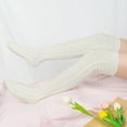 thumbnail image 6 of Loritta 2 Pairs Women Cable Knitted Thigh High Socks Long Winter Socks over Knee Size 6-9, 6 of 6