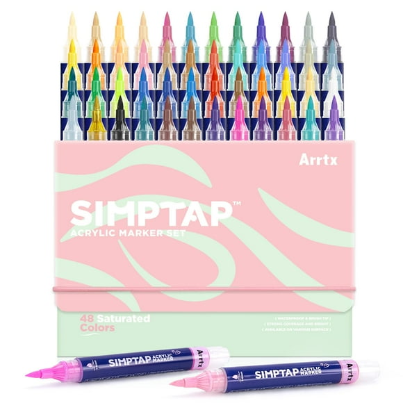 Marcadores de pintura acrílica Arrtx Simptap Series, 48 unidades