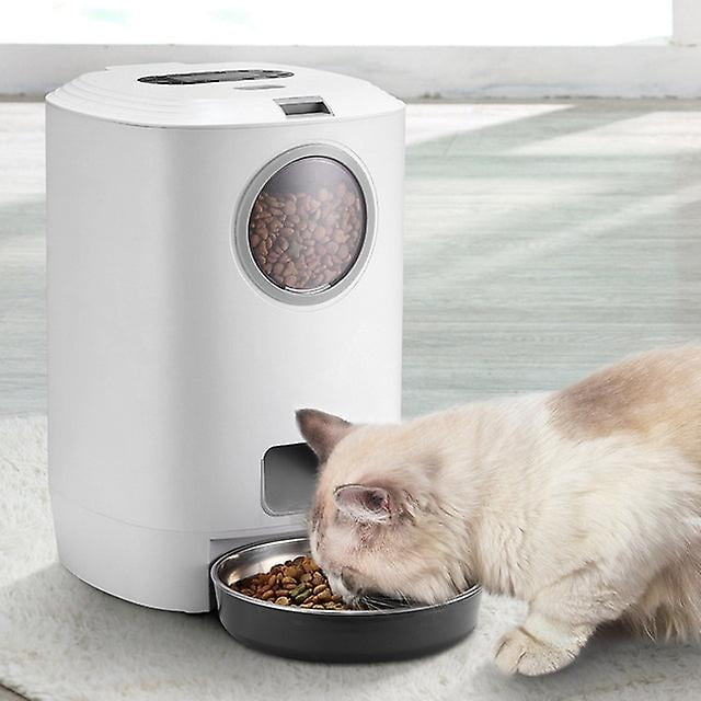 4.5L automatic cat feeder,timed dog feeder pet food dispenser for dry ...