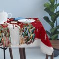 thumbnail image 4 of Red Snowman Christmas Table Cloth Waterproof Tablecloths, Xmas Tree Snowflake Ball Poinsettia Tablecloth Dining Table Cover for Kitchen Party Tabletop Outdoor, Rectangle Tablecloth 54x108 Inch, 4 of 9