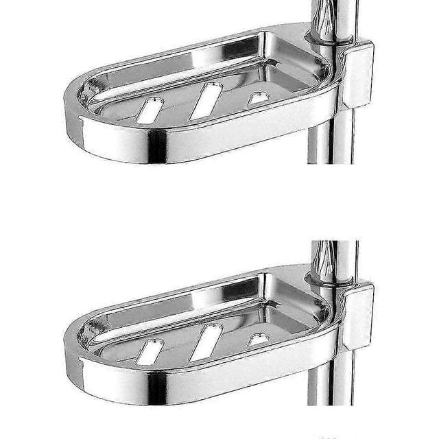 Soap Dish for Shower, Shower Rod Soap Dish No Drill Shower Soap Holder Organiser Wall Hanging Shower Rail Soap Tray for Bathroom
