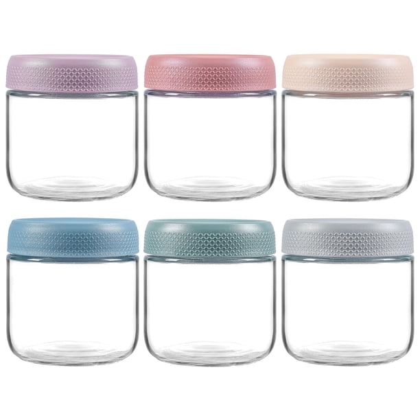 Frascos de vidrio NETANY para almacenar alimentos, paquete de 6, herméticos, 300 ml
