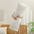 thumbnail image 4 of BESTOUCH 100% Washed Cotton Full Body Pillowcase Linen Feel Soft Breathable 1Pcs with Envelope Closure Bright White 20x54 Inches, 4 of 5
