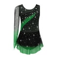 thumbnail image 4 of Haitryli Girls Kids Rhinestone Figure Skating Dress Sleeveless Gymnastics Skirted Leotard Lyrical Ballet Dancewear Dark Green 8, 4 of 5