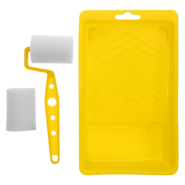 Shisuyan Ensemble de Brosses à Rouleau de Peinture Cylindrique Rond Jaune 1Ensemble 7.86x4.72x1.38 Po
