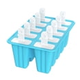 thumbnail image 2 of Molde para paletas de hielo DIY Silicona 10 ranuras Bandeja de helado Hecho a mano Reutilizable Freeze Postre Maker, Azul Guardurnaity HA004566-02, 2 of 7