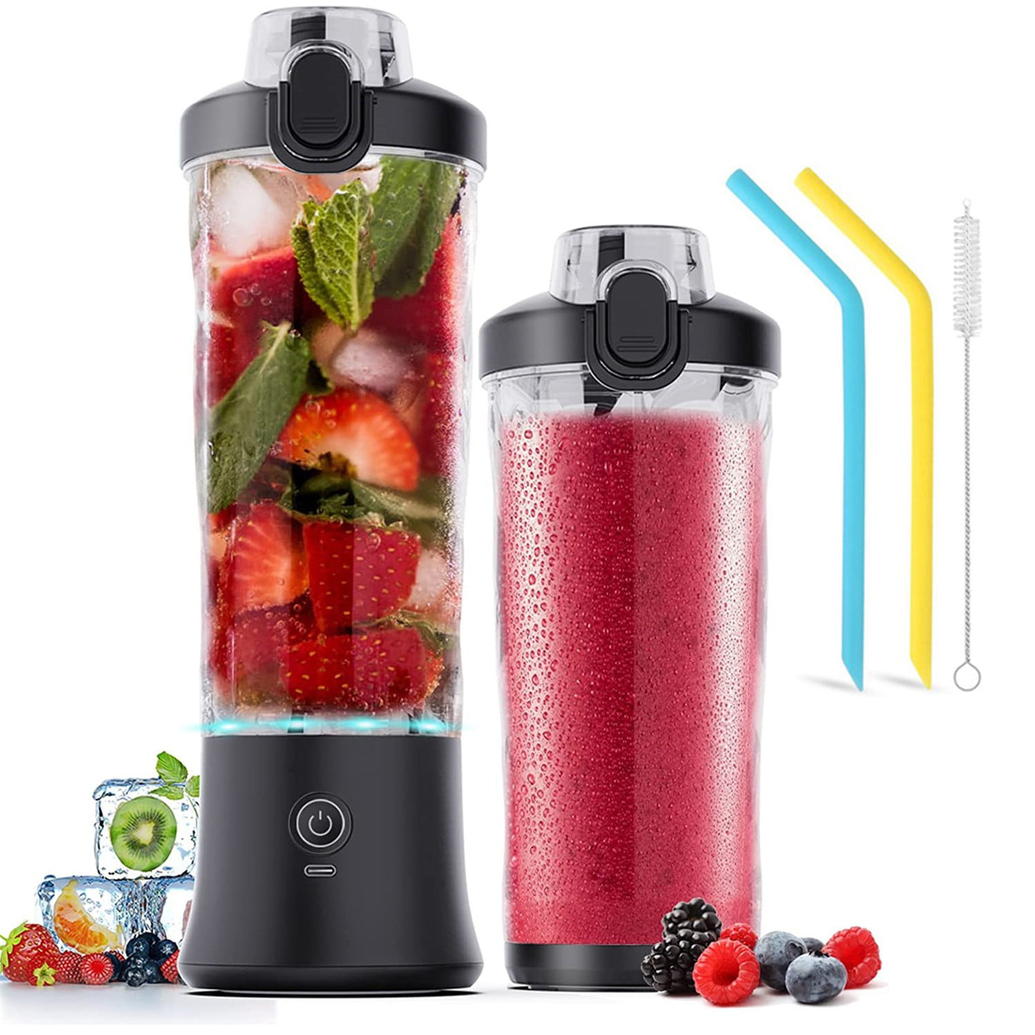 HERRCHEF Smoothie Blender, Blender for Shakes and Smoothies, 350W Powerful Personal  Blender with 2 x 20oz Portable Bottle, Single Blender Easy To Clean, BPA  Free(pink) - Yahoo Shopping