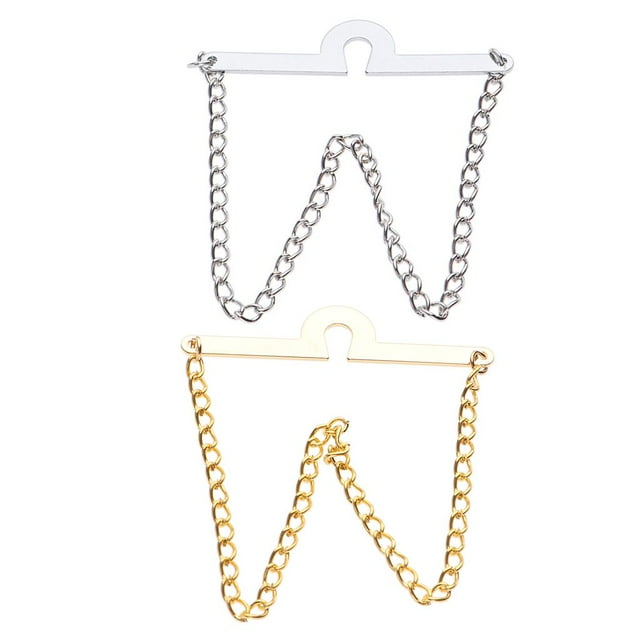 2 Piezas De Moda De Tie Tack Chains Clip Enlace Hombres Niños Joyer, Tono De Plata Y Tono De Oro Yuyangstore Cadena de corbata para hombres