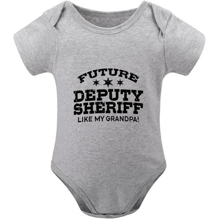 

Future Deputy Sheriff Like My Grandpa Newborn Going Home Outfit Girl Short Sleeve Neutral Baby Bodysuit White Girl