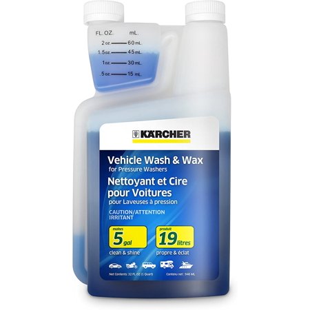Karcher Pressure Washer Detergent, Vehicle Wash & Wax, Cars, Bicycles, Boats and other Vehicles- 1 Quart