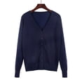 thumbnail image 2 of Ketyyh-chn99 Light Weight Cardigans for Women Summer Fall Coat Women Spring And Autumn Knitted Long Sleeve V Neck Slim Simple Solid Color Cardigan Navy,M, 2 of 3