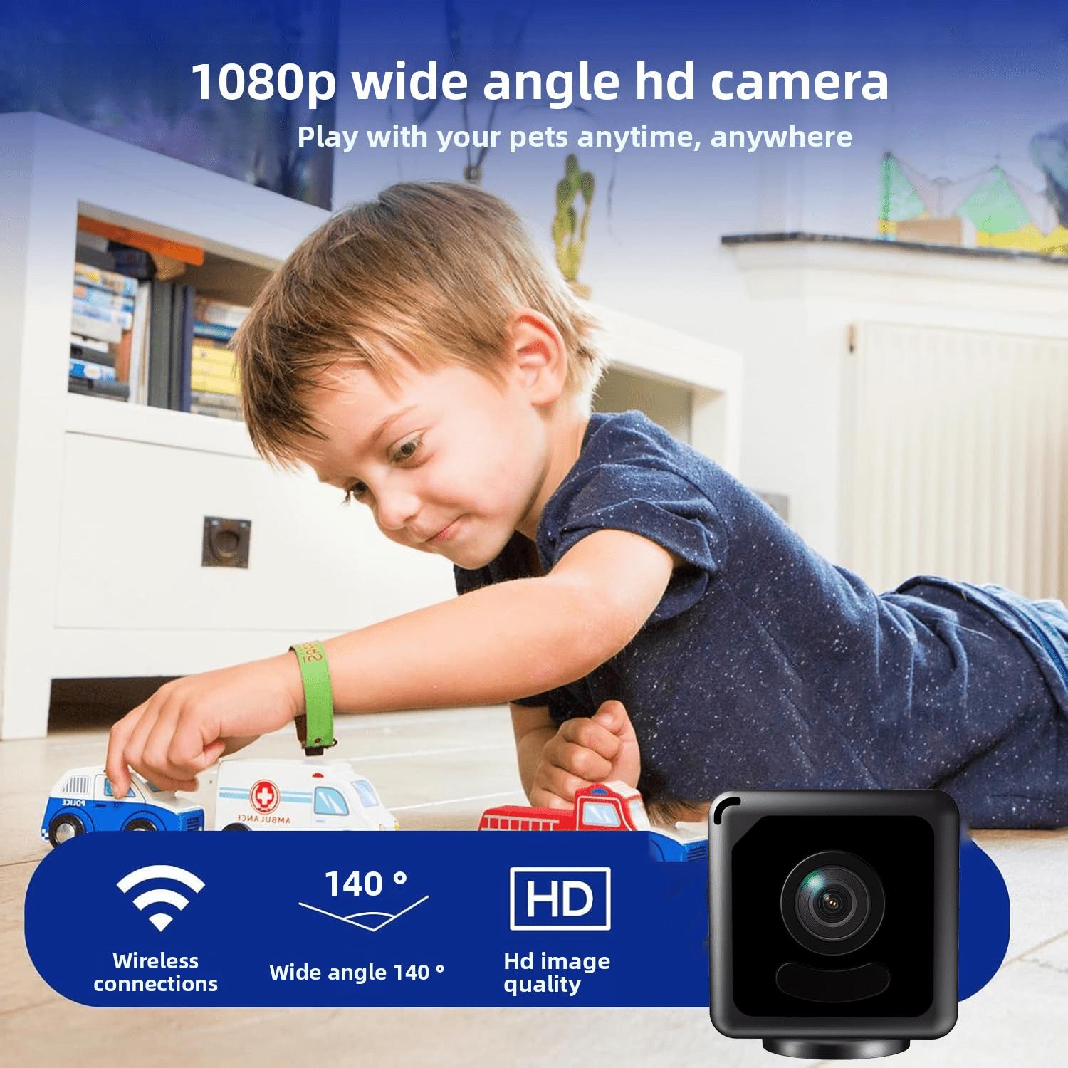 4K Mini Wireless Wi-Fi Camera with Audio and Video Recording, HD Smart Home Security Camera,Enhanced Color Night Vision,Indoor&Outdoor