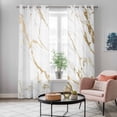 thumbnail image 5 of White Gold Abstract Kitchen Curtains 84 Inch Length, Modern Marble Geometric Grommet Top Bedroom Living Room Curtains, Light Filtering Cafe Curtain Drapes 2 Panels Set 84''x84'', 5 of 9