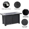 thumbnail image 6 of 44" Rectangle 50000BTU Steel Gas Fire Pit Table with Cover & Rain Cover, Double Doors, CSA Safety Certified Fire Table for Outside Patio Garden Backyard Deck, Black, 6 of 7