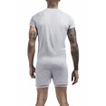 thumbnail image 3 of Men’s One Piece Pajamas Shorts Knitted Fitted Nightshirt Romper Button Down Workout Nightwear Undershirt Jumpsuit Outfits Grey Medium, 3 of 5