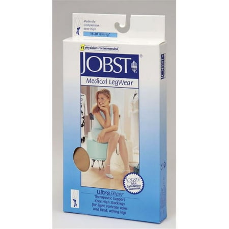 Jobst Classic Stockings - Jobst 119003 Ultrasheer Closed Toe Knee Highs 15-20 mmHg - Size & Color- Classic Black Large FULL CALF