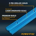 thumbnail image 2 of POWERTEC 71665 36" Double-Cut Profile Universal T-track with Predrilled Mounting Holes, Laser Engraved Center Scale – Dual Purpose Track for Woodworking, Drill Press Table, Table Saw Sled & Workbench, 2 of 8