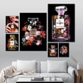 thumbnail image 4 of Pintura en lienzo con grafiti y botella de perfume para mujer moderna, arte de pared nórdico con flores, póster de lujo e impresiones, imágenes para decoración del hogar, 4 of 5