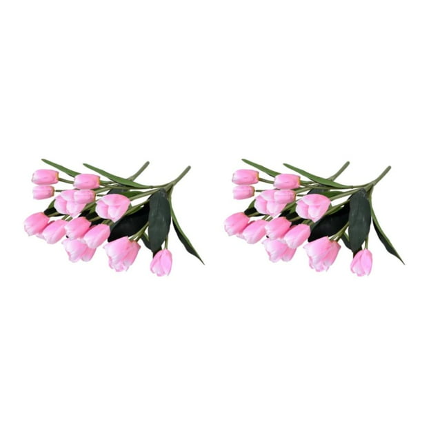 Ramo de flores artificiales Billuyoard 2 uds tulipanes de seda Rosa