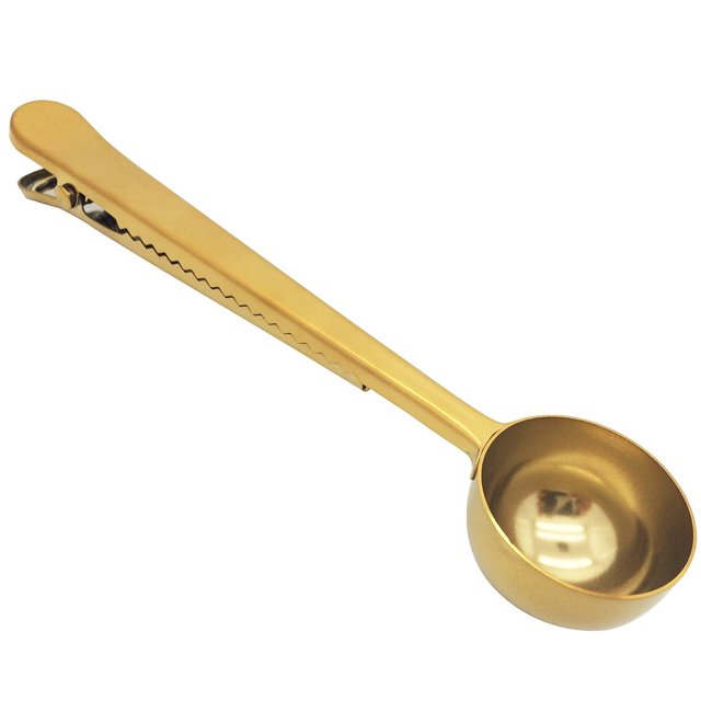 Coffee Scoop, Stainless Steel Golden Multi Function Coffee Measuring Spoon,Great Measuring Coffee, Tea,Protein Powder