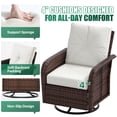 thumbnail image 2 of Sunmthink 6-Piece Patio Furniture Set, High Back Swivel Rocker Chairs with Thick Cushions, Wicker Rattan Outdoor Sectional Sofa with Ottoman, Beige, 2 of 7