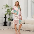 thumbnail image 2 of Zipper Women's Robes Lightweight 3/4 Length Sleeve Womens Bathrobe Zipper Front Knee Length Vintage Floral Print Trendy Pajama Loungewear with Pockets Pink XXXL, 2 of 8