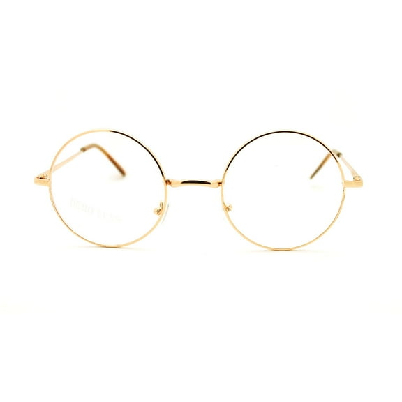 70s Hippie Musician Circle Lens Iconic Groovy Wire Rim Fashion Glasses Gold