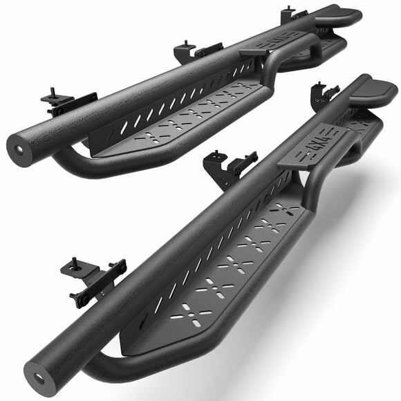 POFENZE Jeep JK Running Boards Side Steps Fits 2007-2018 Jeep Wrangler JK Unlimited Crew Cab Black Nerf Bars 2PCS