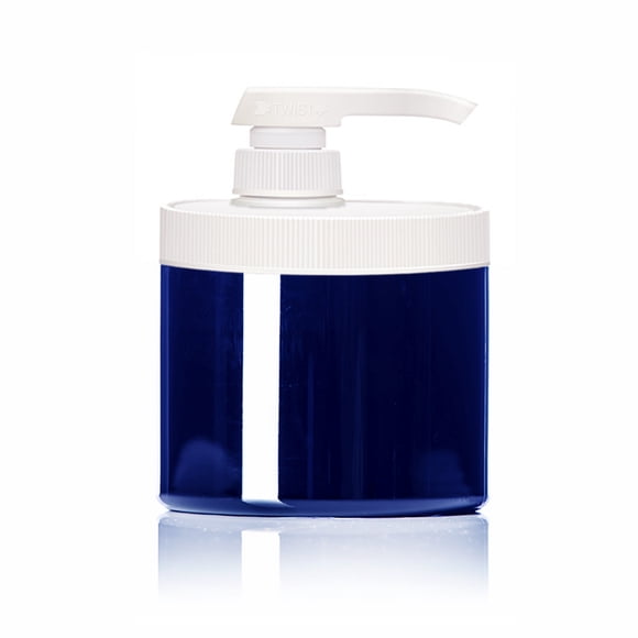 Royal Massage 16oz Clear Empty Massage Oil/Lotion/Cream Pump Jar with Lock Twist Top - Blue