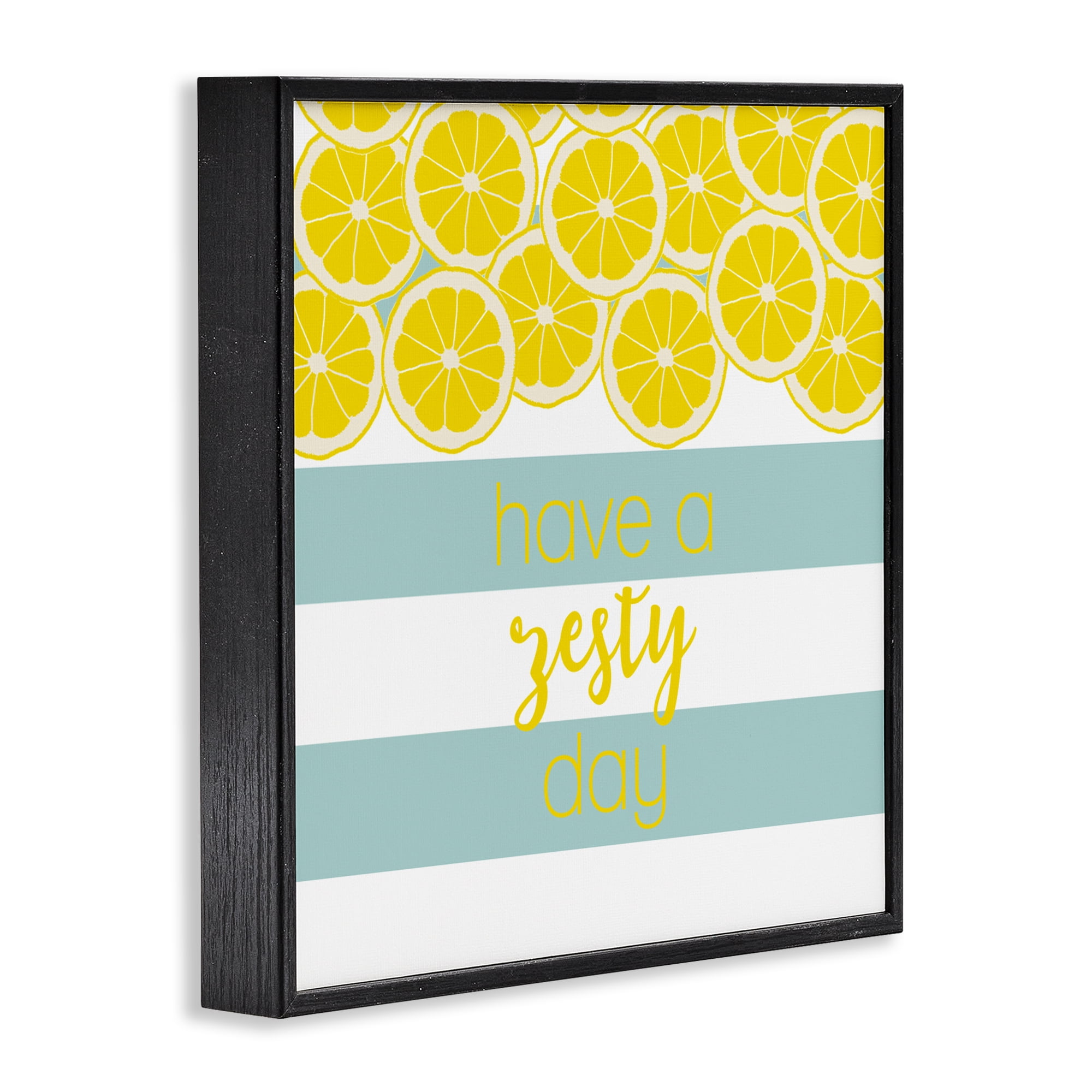 Stupell Industries Zesty Citrus with Stripes Black Framed Giclee Art, design by Anna Quach
